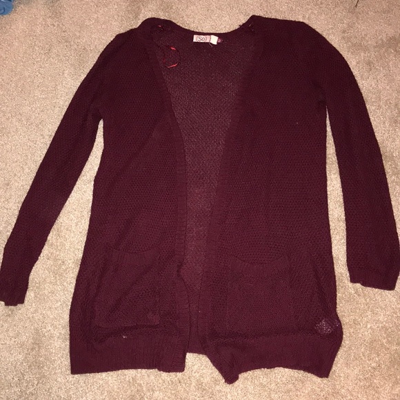 purple balloon sleeve sweater